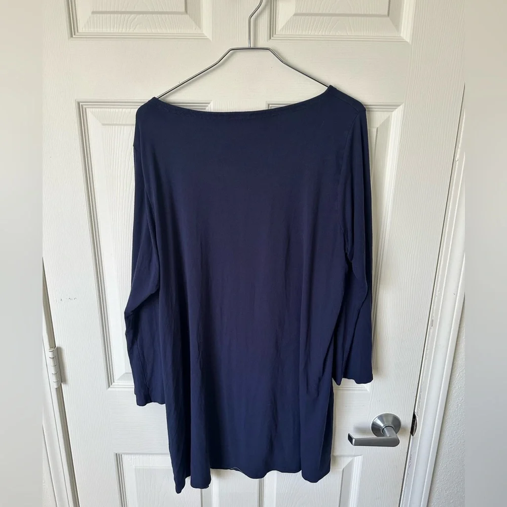 EILEEN FISHER Navy Blue Tunic. - Picture 2 of 5